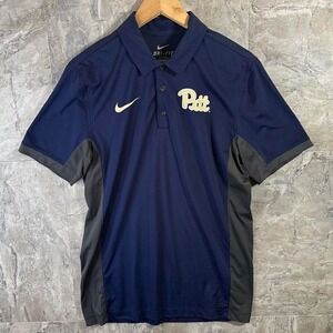 Nike Dri-Fit Pitt Panthers polo shirt in navy and yellow Mens Medium
